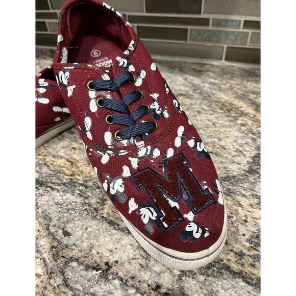 Disney Mickey Mouse Women's 9 Letterman Canvas Mickey Print Tennis Shoe Sneakers - Picture 3 of 5